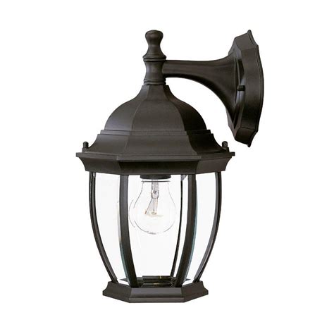 Home depot outdoor wall lighting - The Hampton Bay Outdoor Matte-Black Jelly-Jar Wall Light is perfect for back doors or side-entry's. This traditional and versatile lantern compliments a wide variety of home exteriors and styles with its clear glass and jelly-jar design. The durable steel construction and weather resistance make it a utilitarian and affordable choice for your home exterior …